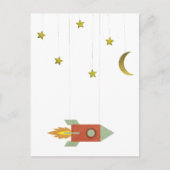 Carte Postale Rocket vintage Dans L'Espace (Devant)