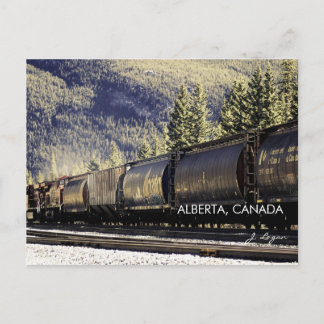 Carte Postale Rockies & Trains, Alberta Canada (photo d'art)