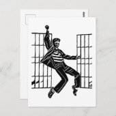 Carte Postale Rockin La maison de prison Homme Danser Art Abstra (Devant / Derrière)