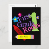 Carte Postale Rocks De Première Année Pour Filles (Devant / Derrière)