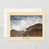 Carte Postale Rocks Waves Rhode Island Postcard (Devant / Derrière)