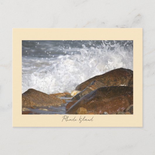 Carte Postale Rocks Waves Rhode Island Postcard (Devant)
