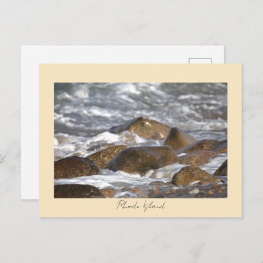 Carte Postale Rocks Waves Rhode Island Postcard (Devant / Derrière)