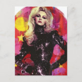 Carte Postale Rockstar Avec Cheveux Bleus (Devant)