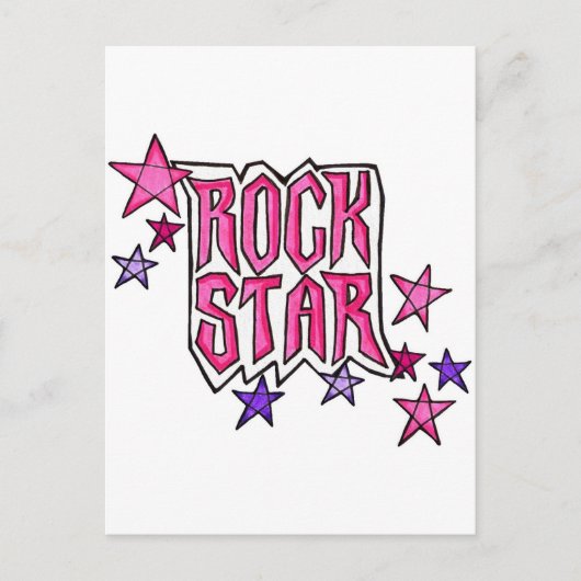 Carte Postale RockStar dans PInk (Devant)