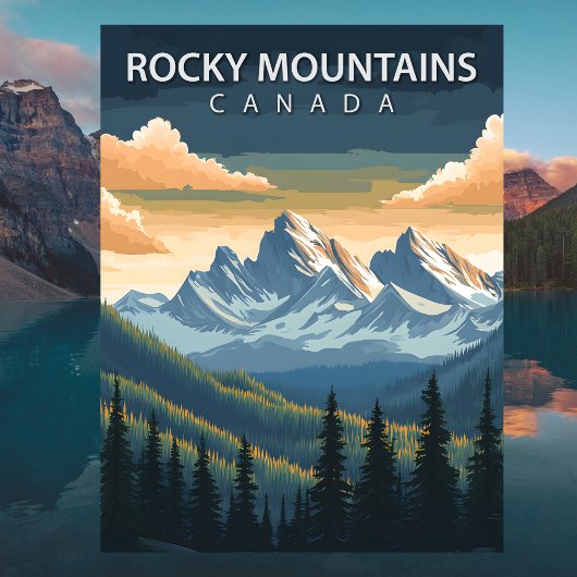Carte Postale Rocky Mountains Canada Travel Alberta & BC Peak