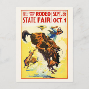 Carte Postale Rodea State Fair USA Poster vintage restauré année