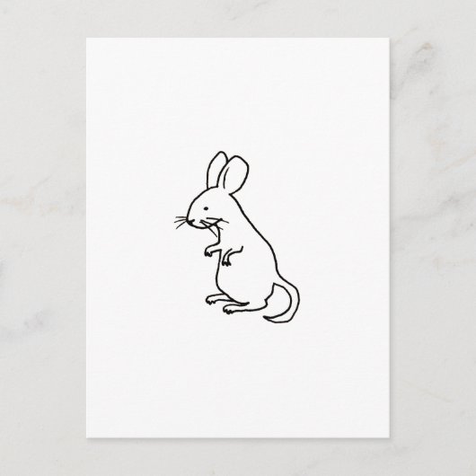 Carte Postale Rodent rat trait d'encre de souris dessin logo (Devant)