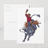 Carte Postale Rodeo Bull Rider (Devant / Derrière)