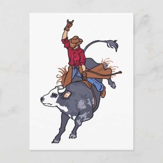 Carte Postale Rodeo Bull Rider (Devant)