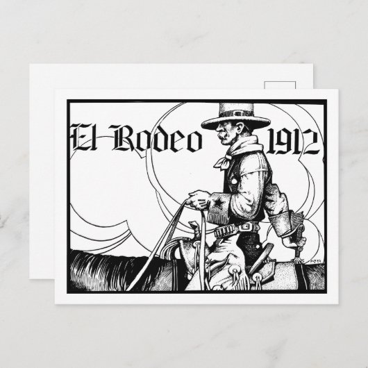 Carte Postale Rodeo Cowboy Country 1912 Art occidental (Devant / Derrière)