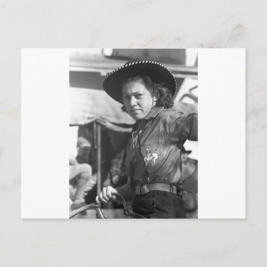 Carte Postale Rodeo Cowgirl : 1940 (Devant)