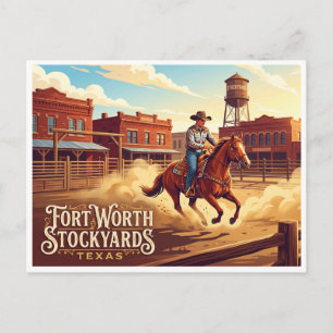 Carte Postale Rodéo des Stockyards de Fort Worth Texas