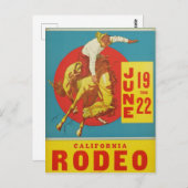 Carte postale Rodeo en Californie vintage (Devant / Derrière)
