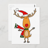 Carte Postale Rodolphe Mignonne Roudolphe Renne à nez rouge (Devant / Derrière)