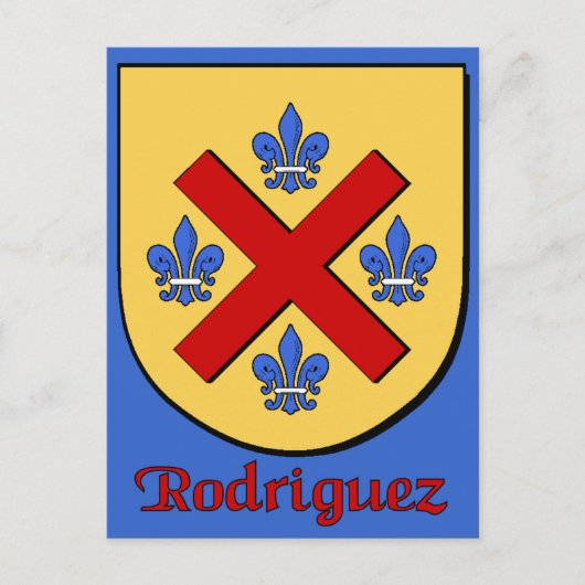 Carte postale Rodriguez Family Shield (Devant)