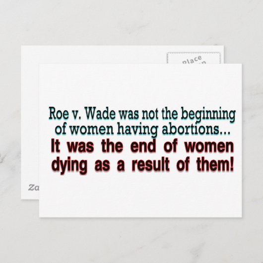 Carte Postale roe c. wade (Devant / Derrière)