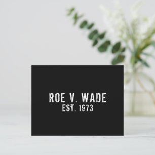 Carte Postale Roe c. Wade est. Texte vintage en détresse de 1973