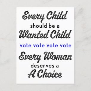 Carte Postale Roe c. Wade Pro Choice Sortez du vote