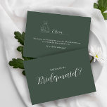 Carte Postale ROE Dusky Green & White Simple Bridesmaid<br><div class="desc">Fait pour vous !</div>