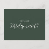 Carte Postale ROE Dusky Green & White Simple Bridesmaid (Dos)