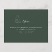Carte Postale ROE Dusky Green & White Simple Bridesmaid (Devant)