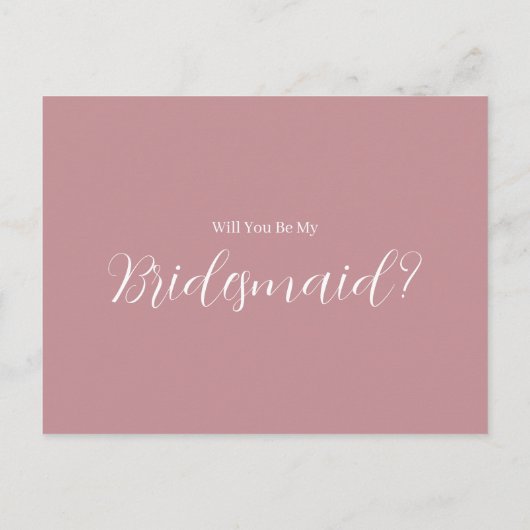 Carte Postale ROE Pink & White Simple Bridesmaid (Dos)