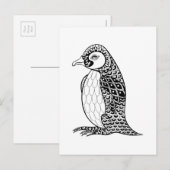 Carte Postale Roi artistique Penguin Zendoodle (Devant / Derrière)