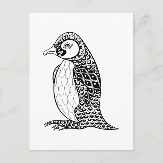 Carte Postale Roi artistique Penguin Zendoodle (Devant)
