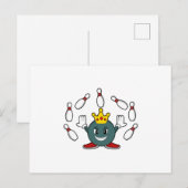 Carte Postale Roi au bowling avec quille (Devant / Derrière)