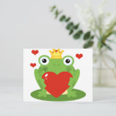 Carte Postale Roi de grenouille avec coeur (Debout devant)