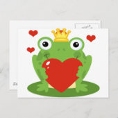 Carte Postale Roi de grenouille avec coeur (Devant / Derrière)