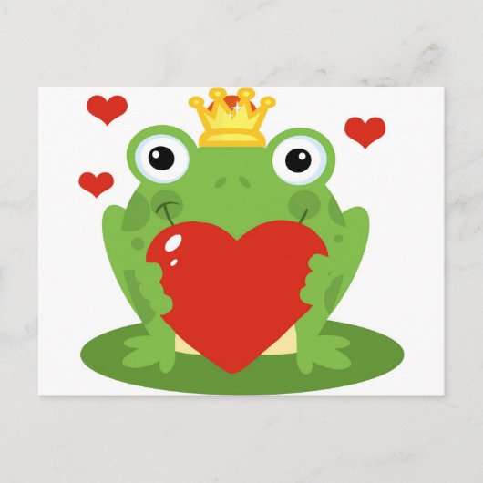 Carte Postale Roi de grenouille avec coeur (Devant)