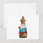 Carte Postale Roi de pièce d'échecs (Devant / Derrière)