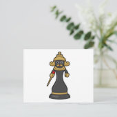 Carte Postale Roi de pièce d'échecs aux échecs avec bâton (Debout devant)