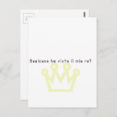 Carte Postale Roi d'Italie (Devant / Derrière)