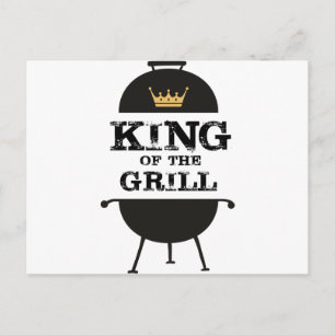 Carte Postale Roi Du Grill, Couronne D'Or Noir