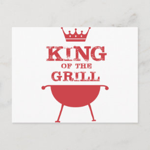 Carte Postale Roi Du Grill, Rouge
