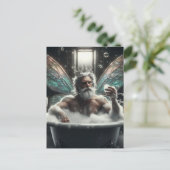 Carte Postale Roi fée dans le bain moussant (Debout devant)
