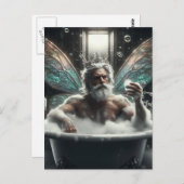 Carte Postale Roi fée dans le bain moussant (Devant / Derrière)
