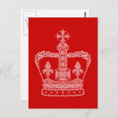 Carte Postale Roi ou Reine Couronne (Devant / Derrière)