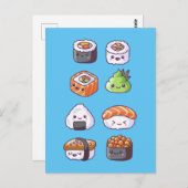 Carte Postale Roll japonais de sushi (Devant / Derrière)