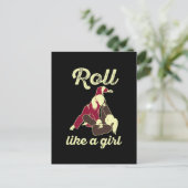 Carte Postale Roll Like a Girl Brazil Jiu Jitsu BJJ (Debout devant)