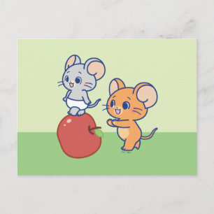 Carte Postale Rollage Anime Tuffy et Jerry Apple