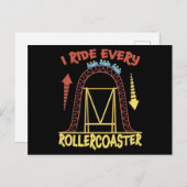 Carte Postale Roller Coaster Park Amusement Park Gift (Devant / Derrière)