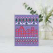 Carte Postale Roller Coaster Scene Ugly Christmas Sweater (Debout devant)