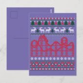 Carte Postale Roller Coaster Scene Ugly Christmas Sweater (Devant / Derrière)