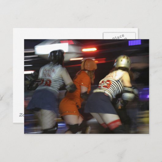 Carte Postale Roller Derby (Devant / Derrière)