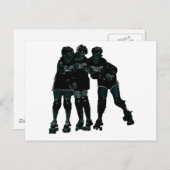 Carte Postale Roller Derby Girls (Devant / Derrière)