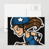 Carte Postale Roller Derby Jammer (Devant / Derrière)